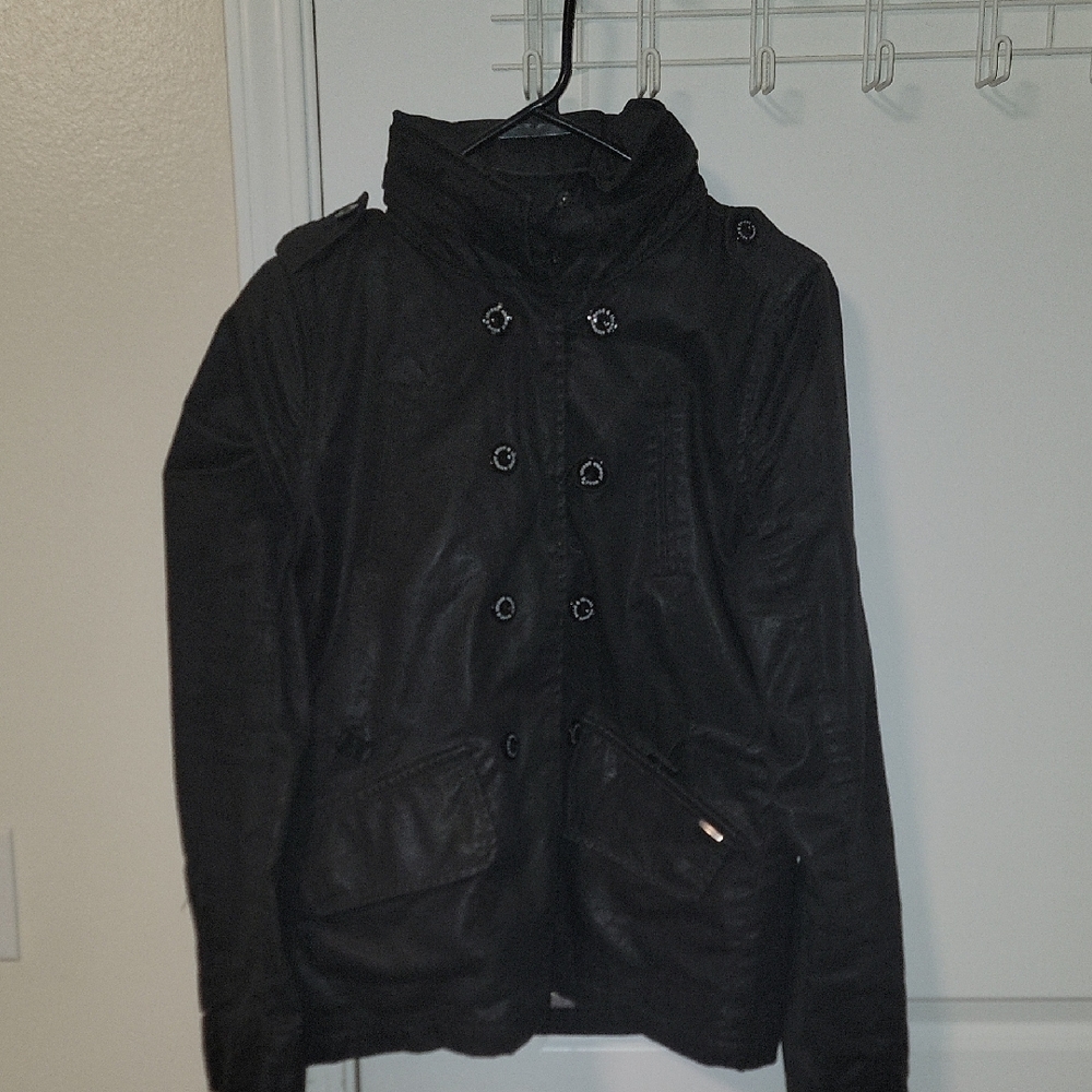 Element Black Utility Jacket with Plaid Lining - image 7